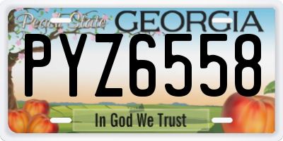 GA license plate PYZ6558