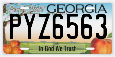 GA license plate PYZ6563