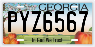 GA license plate PYZ6567