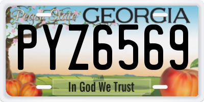 GA license plate PYZ6569