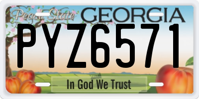 GA license plate PYZ6571