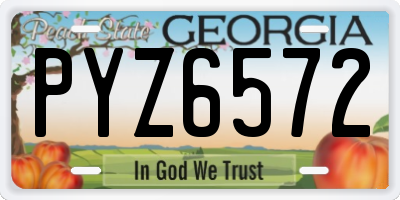 GA license plate PYZ6572