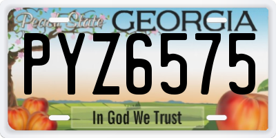 GA license plate PYZ6575