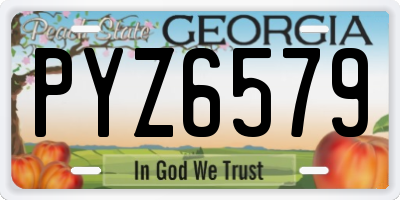 GA license plate PYZ6579