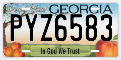 GA license plate PYZ6583