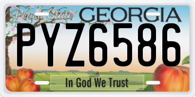 GA license plate PYZ6586