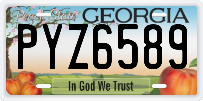 GA license plate PYZ6589