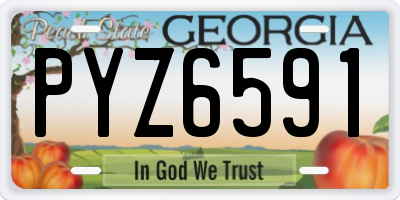 GA license plate PYZ6591