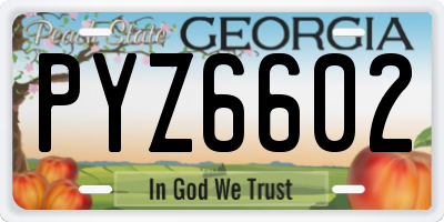GA license plate PYZ6602