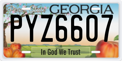 GA license plate PYZ6607