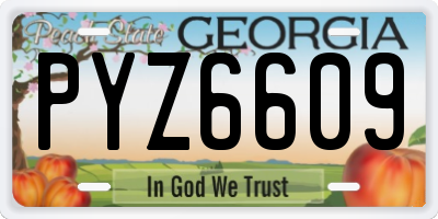 GA license plate PYZ6609