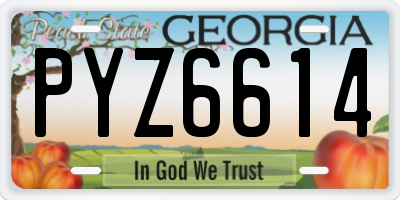 GA license plate PYZ6614