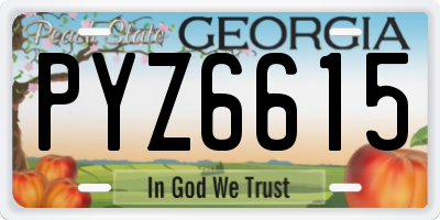 GA license plate PYZ6615
