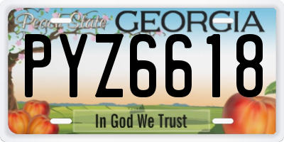 GA license plate PYZ6618