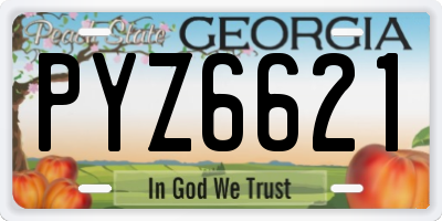 GA license plate PYZ6621
