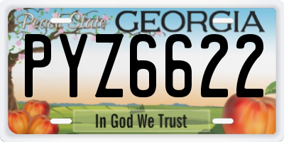 GA license plate PYZ6622