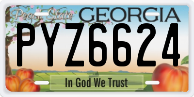 GA license plate PYZ6624