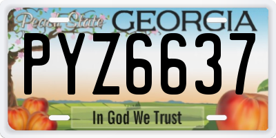 GA license plate PYZ6637