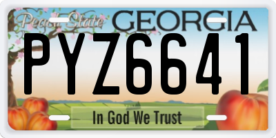 GA license plate PYZ6641