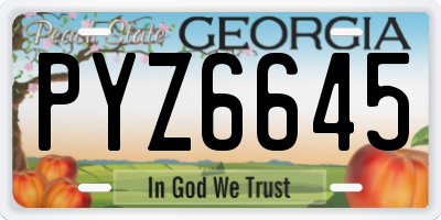 GA license plate PYZ6645