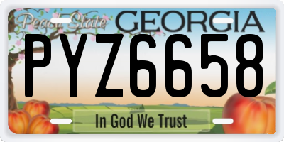 GA license plate PYZ6658