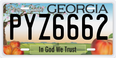 GA license plate PYZ6662