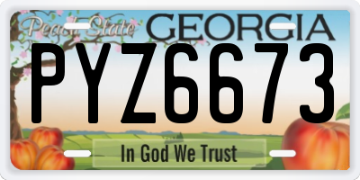 GA license plate PYZ6673