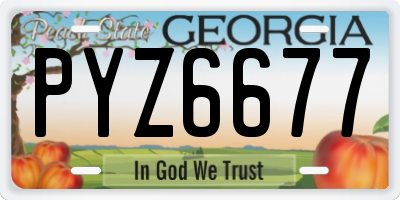 GA license plate PYZ6677