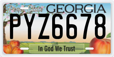 GA license plate PYZ6678