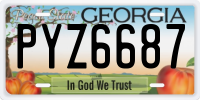 GA license plate PYZ6687