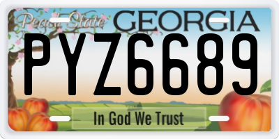 GA license plate PYZ6689