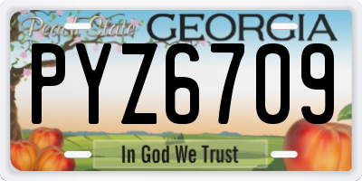 GA license plate PYZ6709