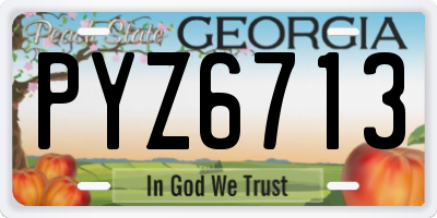 GA license plate PYZ6713