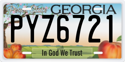 GA license plate PYZ6721