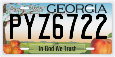 GA license plate PYZ6722