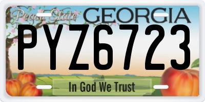 GA license plate PYZ6723
