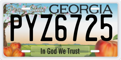 GA license plate PYZ6725