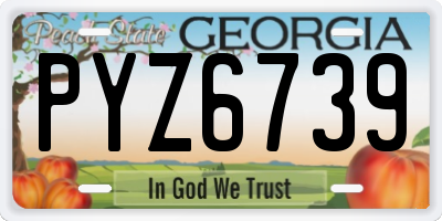 GA license plate PYZ6739