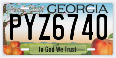GA license plate PYZ6740