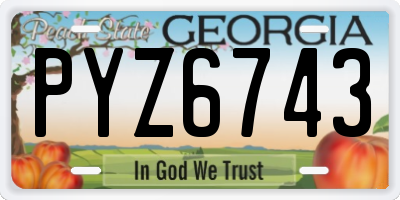 GA license plate PYZ6743