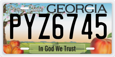 GA license plate PYZ6745