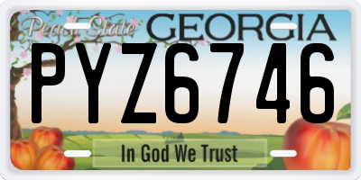 GA license plate PYZ6746