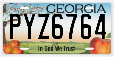 GA license plate PYZ6764