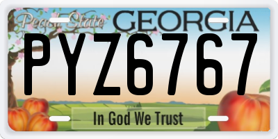 GA license plate PYZ6767