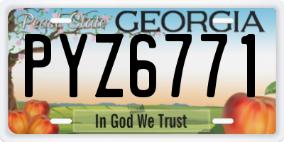 GA license plate PYZ6771