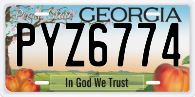 GA license plate PYZ6774