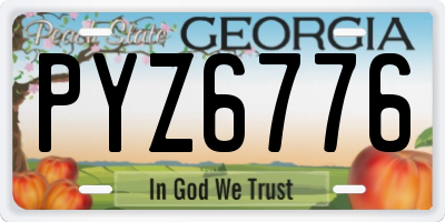 GA license plate PYZ6776