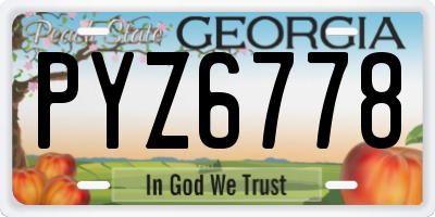 GA license plate PYZ6778
