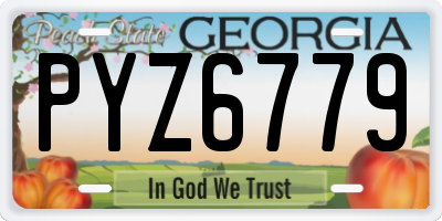 GA license plate PYZ6779