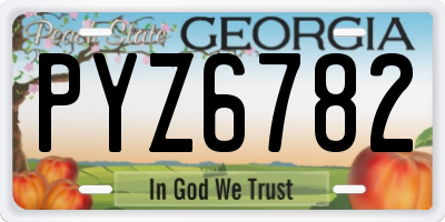 GA license plate PYZ6782
